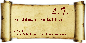 Leichtman Tertullia névjegykártya